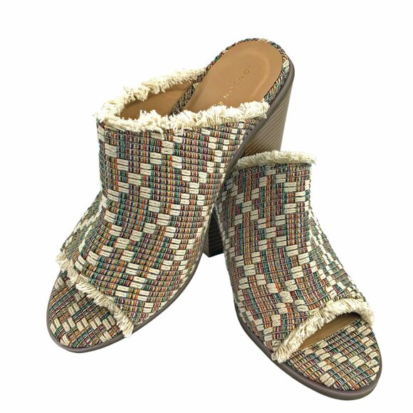 LONDON RAG Maya Multicolor Textile  Open Toe Mule Heels NWOB - Picture 11 of 11